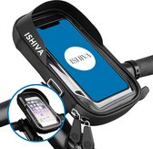 ISHIVA Support de téléphone pour vélo étanche - Rotation à 360 degrés - Support de téléphone portable pour vélo - Accessoires de vêtements pour bébé - Support de téléphone pour vélo - Fietshouder - Également pour scooter et moto - Zwart