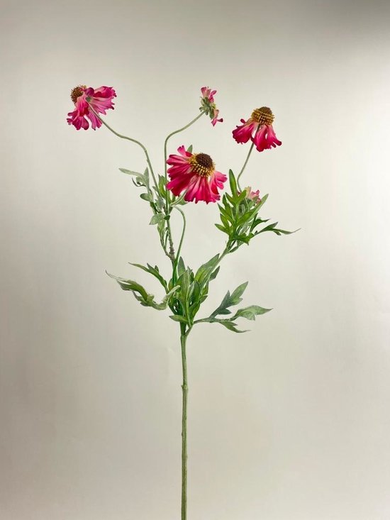 Zijden kunstbloem Zonnekruid | Roze | Lengte 80 centimeter
