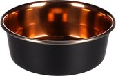 Flamingo voerbak hond – drinkbak hond – eetbak hond inox – stijlvolle antislip hondenkom – 900ml – Ø16,8 cm – Ezra zwart & koper