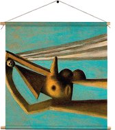 Textielposter Picasso Badgast met strandbal 1929 Vierkant M (30 X 30 CM) - Wandkleed - Wanddoek - Wanddecoratie