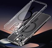 SULADA Electroplated Backcover voor iPhone 15 Plus met stootvaste bescherming, lensbeschermer en magnetische ring zwart