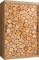 Zweefdeurkast Kledingkast met 2 schuifdeuren Garderobekast slaapkamerkast Kledingstang met planken (LxHxP): 120x200x60 cm - Senna I (Artisan, 120)