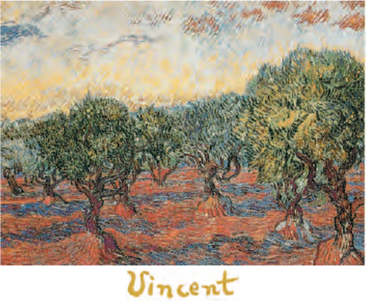 Mini kunstposter - Vincent van Gogh - De olijfgaard - 24x30 cm