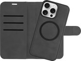 Cazy Uitneembaar Wallet Hoesje geschikt voor iPhone 14 Pro - Afneembaar hoesje - Magfit - 2-in-1 design - Pasvakjes - Zwart