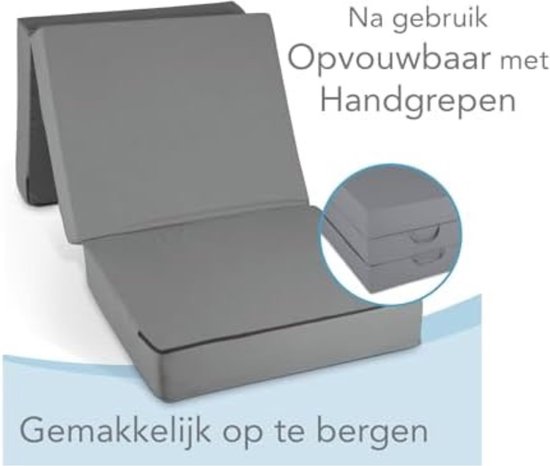 Schuimmatras - Campingmatras - Enkel - Grijs - Volwassenen (75 x 195 x 15 cm) — afbeelding 5