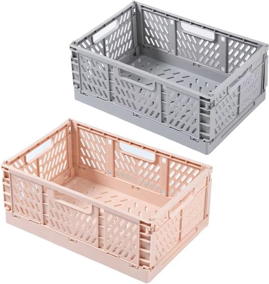 Folding Boxes, Pack of 2 Small Folding Boxes, Stackable, Foldable ...
