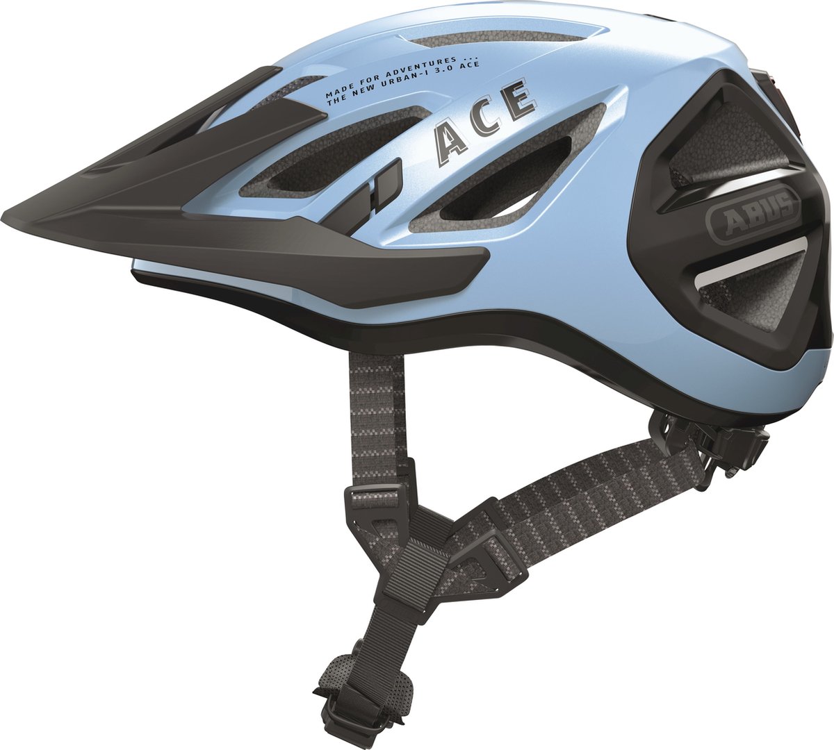 Fietshelm ABUS Urban-I 3.0 ACE iced blue M - 52-58 cm - blauw - Geschikt voor gebruik op elektrische fietsen - stadsfietsen - 280 g