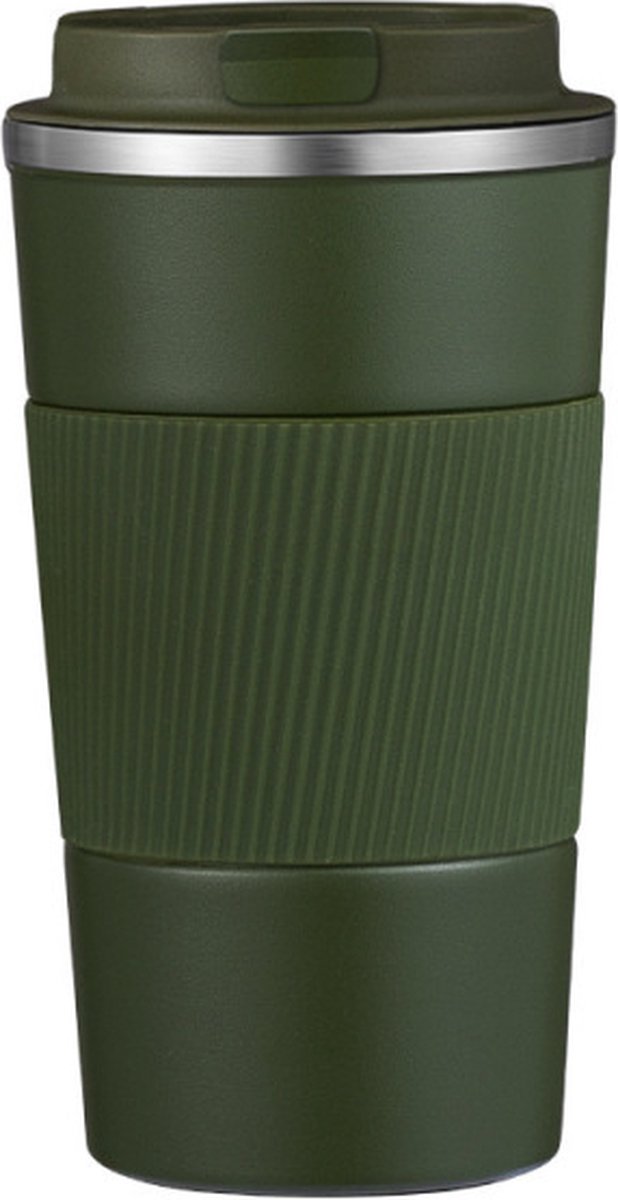 Koffiebeker -Thermobeker RVS 380 ML Army green - Theebeker - To Go - Travel Mug