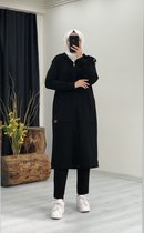 Dames 2-delig combi pak loungewear broek en vest | Zwart