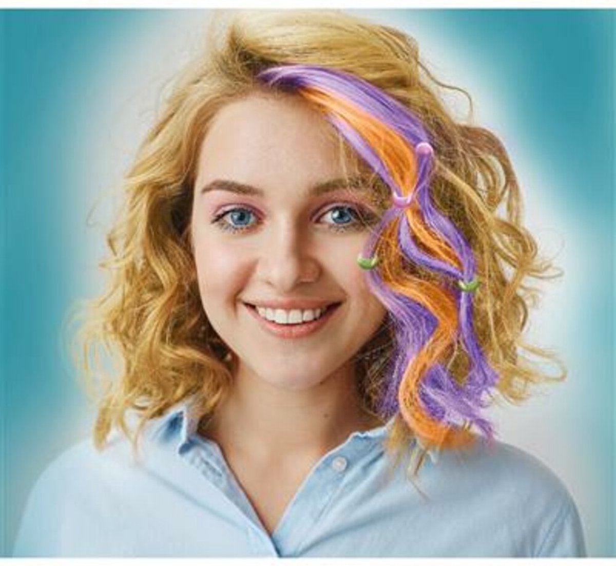 Clementoni - Crazy Chic - Trendy Hairstyle - Kapsalon set met haarverf, tang en accessoires - Vanaf 6 jaar — afbeelding 7