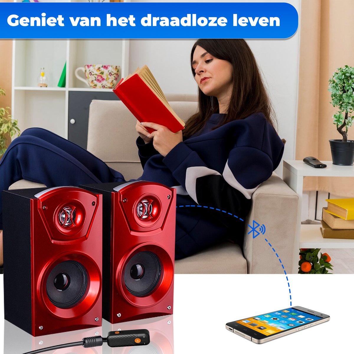 Bluetooth 5.2 audio-adapter, ontvanger voor stereo-installatie Bluetooth 5.2 audio-adapter, ontvanger voor stereo-installatie