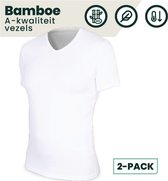 2-pack Austin Bamboe T-shirts V-hals - Wit