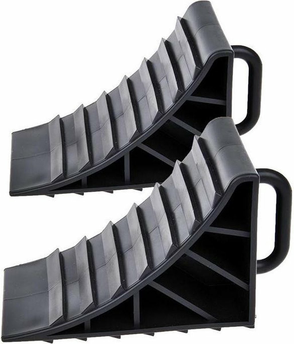 ProPlus Wielkeg Wielblok Klem Bandenstopper Rolstopper Incl. Handvat Set 2 stuks Kunststof Zwart op Prijzenvolger.com