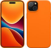 kwmobile telefoonhoesje geschikt voor iPhone 15 Plus - Hoesje met siliconen coating - Smartphone case in fruitig oranje