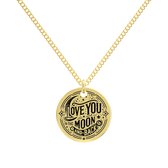 I Love You to the Moon and Back - Goud verguld - cadeau vriendin- Romantisch Sieraad