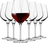 Grote bordeauxrode wijnglazen, set van 6, 860 ml, Splendour collectie, perfect voor thuis, restaurants en feesten, vaatwasmachinebestendig