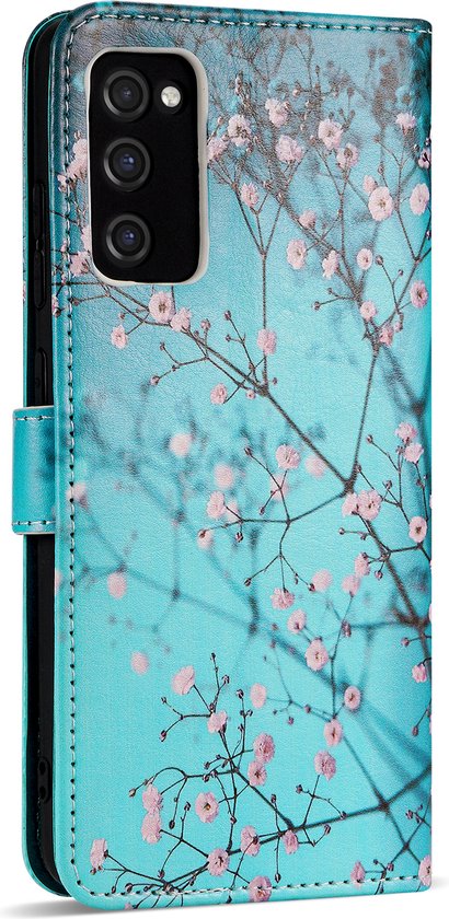 Étui Samsung Galaxy S20 FE - Solidenz Bookcase S20 FE - Étui téléphone S20 FE - Étui S20 FE avec porte-cartes - Étui de protection - S20FE - Fleur de cerisier