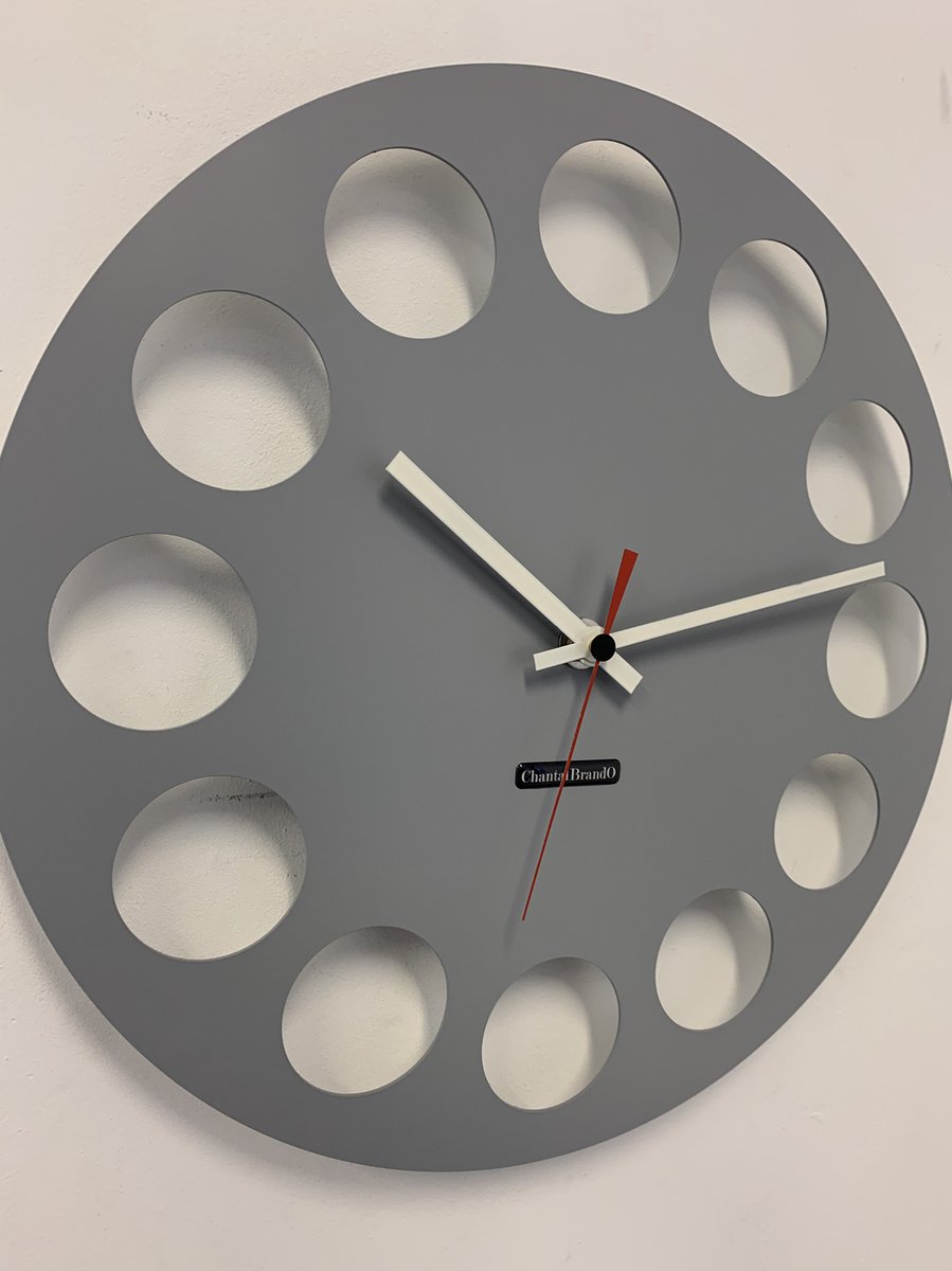 Wandklok CHANTALBRANDO -- GREY TORNADO 40 -- MODERN DESIGN --