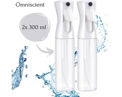 Plantenspuit - Spray bottle - Duo pack - Sprayflacon - Mist spray bottle - 300ml - Zwart | Wit | Transparant - Waterverstuiver