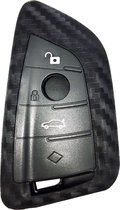 Hoesje Geschikt voor BMW 3-knops Smart Key Autosleutel - Carbon Design
