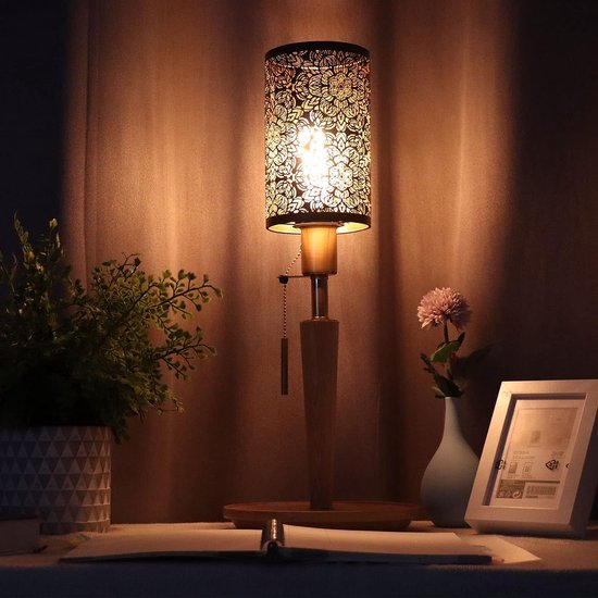 Povxlum Abat-jour Métal Blanc Or Pour Lampe Table E27 E14 - Design Moderne Chambre