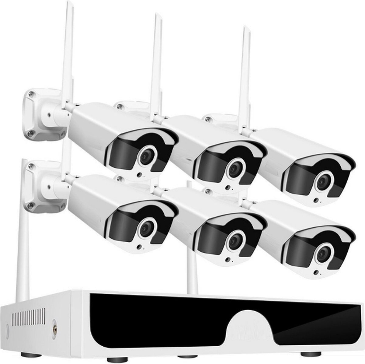 Velox CCTV - Beveiligingscamera set met 6 Cameras Outdoor Buiten - Home Security Camera Systeem - Wifi Camera Set - Video + Audio-opname - Beveiligingscamera - 6 Camera’s - Nachtzicht - Motion Detector
