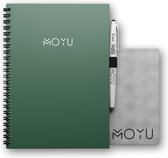 MOYU - Go Green - Uitwisbaar Notitieboek van Steenpapier - A5 Premium cover - Multifunctionele pagina’s - Inclusief uitwisbare pen, houder en wisdoekje
