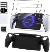 3 Stuks Screen Protector Glas Set geschikt voor Playstation Portal - Soft Case geschikt voor PS5 Portal - Remote Player