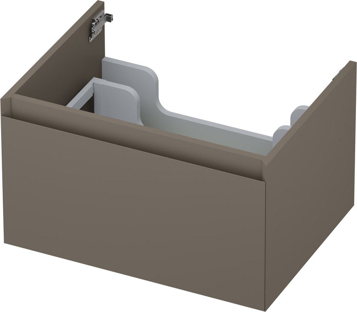 INK® wastafelonderkast 1 lade greeploos gelakt 60x45x35cm, mat taupe
