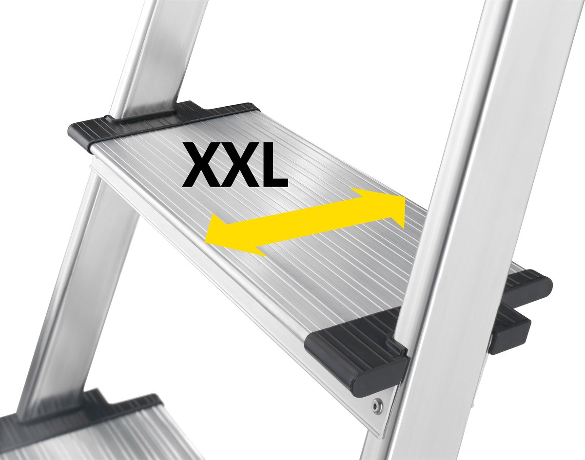 Trapladder Hailo L80, EN 131, met multifunctionele schaal en XXL-treden, tot 150 kg, div. varianten – foto 8