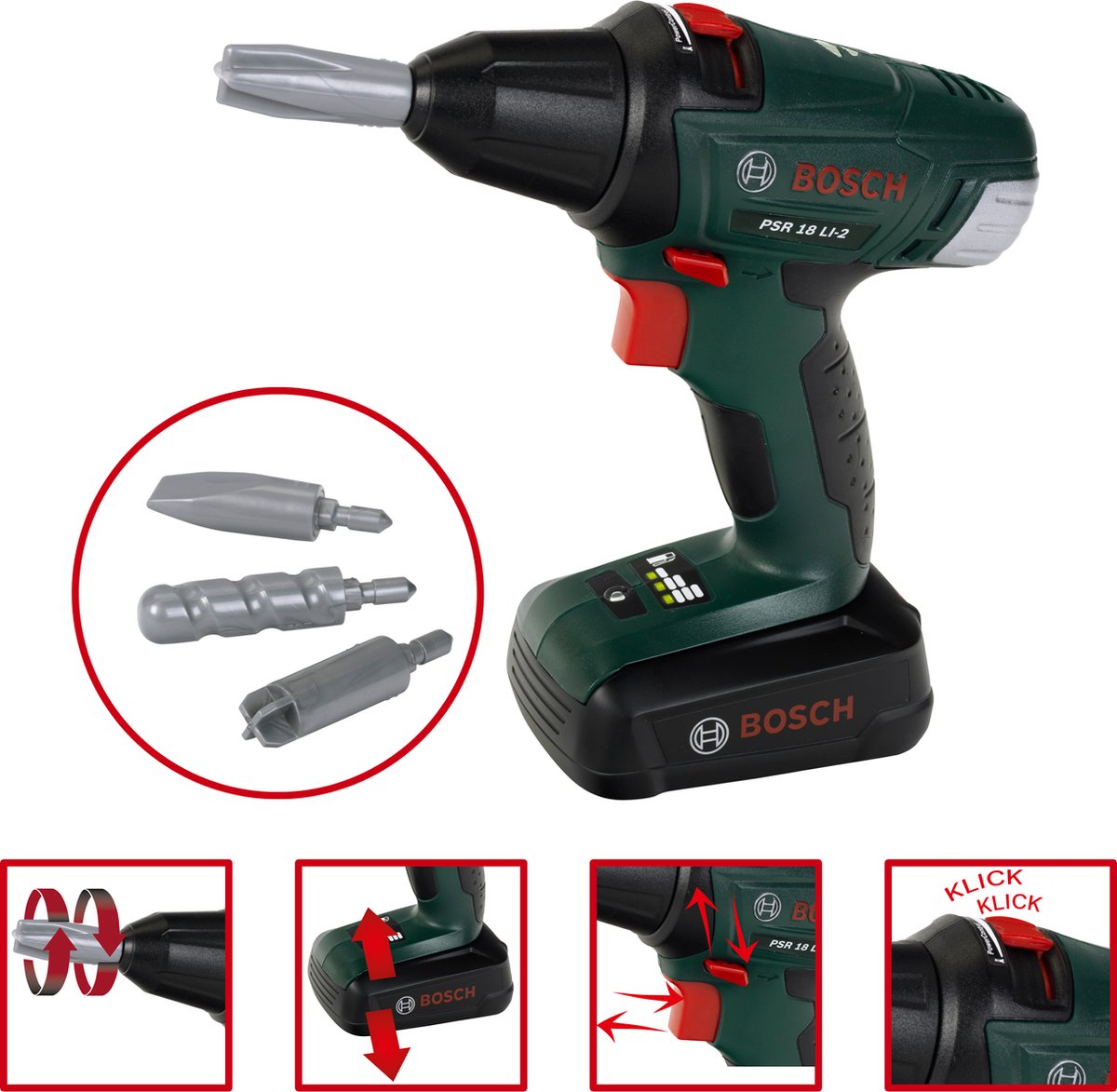 Klein Toys Bosch mini - speelgoed gereedschapskist - Inclusief boormachine - 3+ jaar — afbeelding 2
