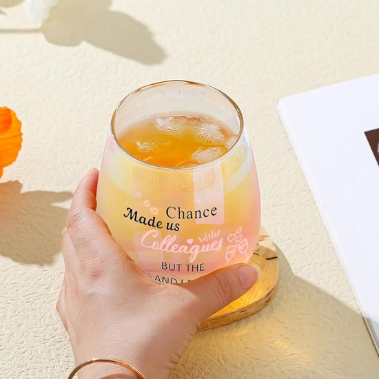 Cadeau d'adieu Verres à vin pour collègue Cadeau pour Nieuwe collègue Changement d'emploi Nouvel emploi Bonne Succes Cadeaux personnalisés pour meilleurs amis Femmes Hommes Verre à vin 480 ml