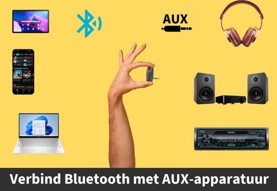Blue Bron CB 5.3 Bluetooth Receiver Auto AUX – 3,5 mm Bluetooth Ontvanger voor Autoradio & Versterker – 15 uur Accu – Micro-SD — afbeelding 4