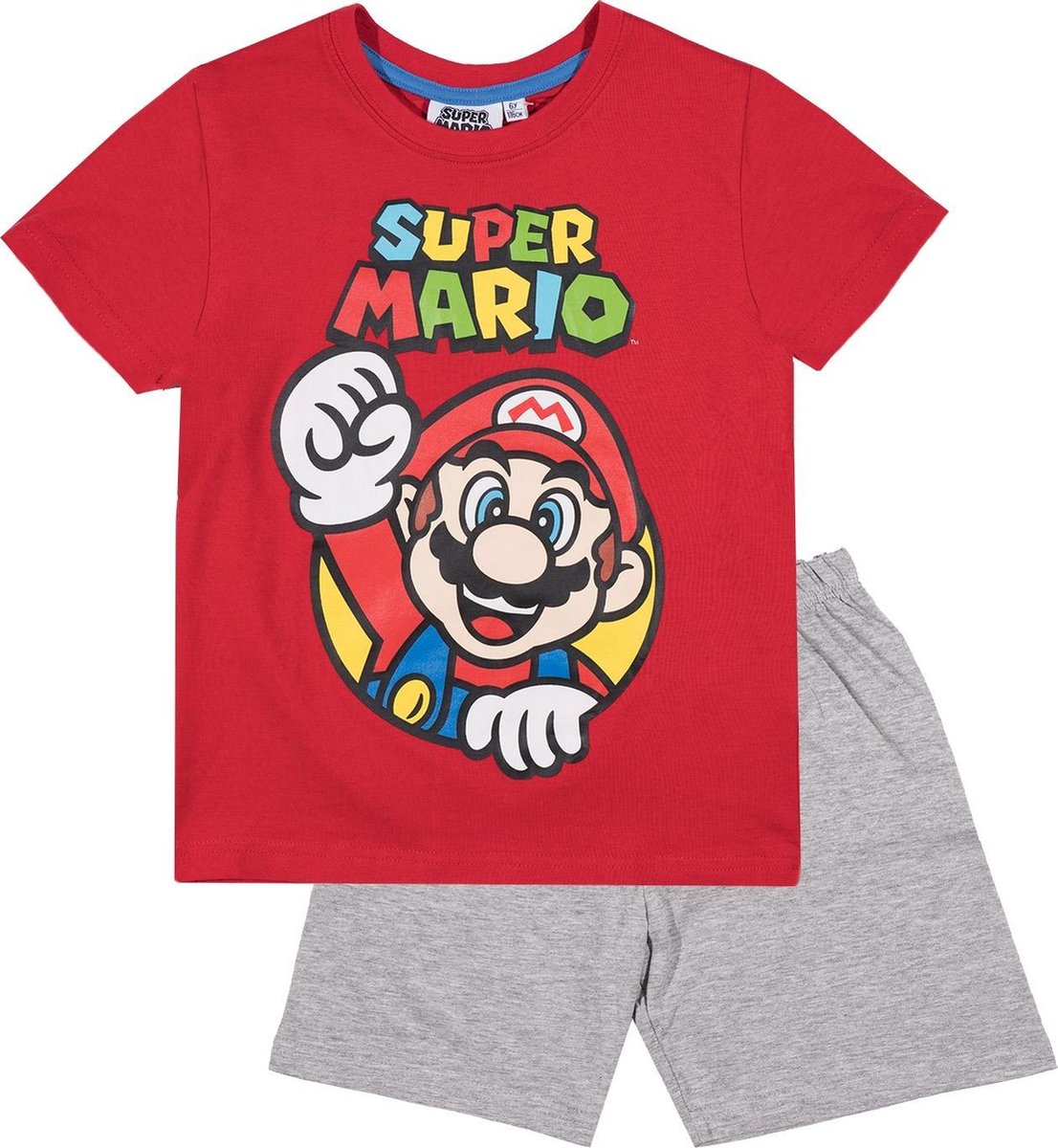 Super Mario Bros Pyjama met korte mouw - rood - Maat 140 | bol.com
