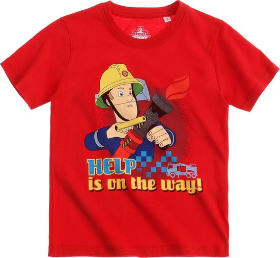 Brandweerman-Sam-T-shirt-met-korte-mouw-rood-maat-128 | bol.com