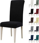 stoelhoezen set van 2 stoelhoezen, elastisch, afneembaar, wasbaar, universele stoelhoezen voor stoelen, stoelovertrekken voor hotel, banket, keuken, restaurant, bruiloft, feest, zwart
