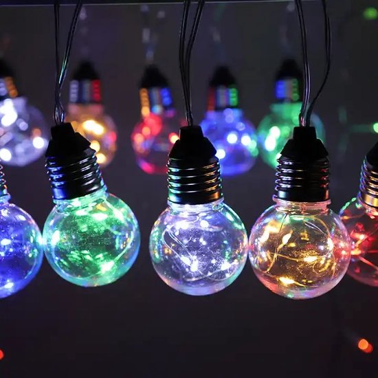 Peak - Tuin verlichting-Kerst verlichting op zone energie RGB- Decoratie lamp MULTIKLEUR-Vakantieverlichting 10-lamp Lichtslingers Evenementen Decoratie Lamp STING LAMP WITH MULTI COLOR
