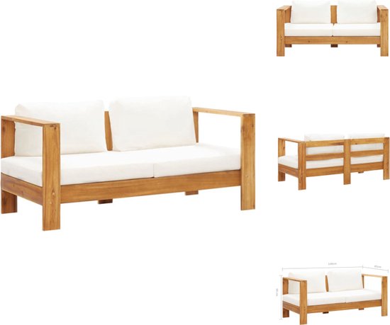 Bank Met Geïntegreerde Tafel Casaria Tuinbank Acaciahout 163x58x91 Cm - 2- zits & Opbergruimte, Belastbaar Tot 320 Kg Bank 2 Zits