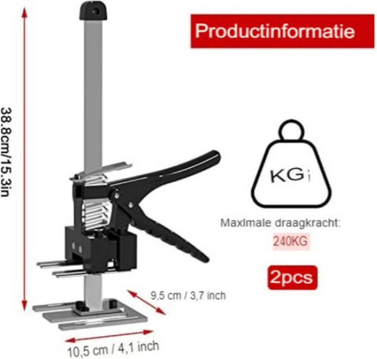 Hanured 2 stuks handmatige plaatlifters, meubellift, arbeidsbesparende hefarm met precisie-schaal, Labor Saving Lift Meubelkrik Gereedschap Kast Capaciteit tot 400 kg