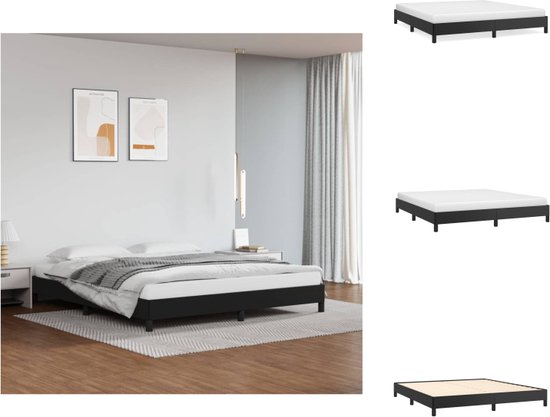 vidaXL Bedframe Muxiplex Zwart - 160 x 200 cm - Duurzaam kunstleer - Bed
