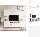 vidaXL TV-meubelset - TV-meubel - Wandgemonteerd - Wit - 2 x 57x34.5x40 cm - 3 x 40x34.5x60 cm - Kast