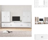 vidaXL TV-meubel set - Klassiek ontwerp - Hout - Wit - 8 stuks - Kast