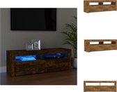 vidaXL TV-meubel - TV-meubel - 120 x 35 x 40 cm - Gerookt eiken - RGB LED-verlichting - Kast