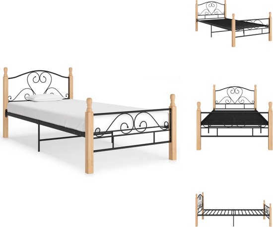 Basics Opvouwbaar bedframe, montage zonder gereedschap, met opbergruimte onder het frame, 90 x 200 cm, zwart, 35,5 cm