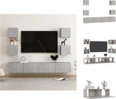 vidaXL TV-meubel Betongrijs - Bewerkt hout - 100x30x30 cm (L) - 30.5x30x30 cm (S) - Kast
