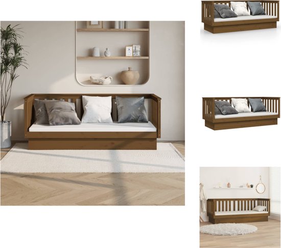 vidaXL Slaapbank - Massief grenenhout - 197.5 x 82 x 76 cm - 3-zijdig bedhek - Bed