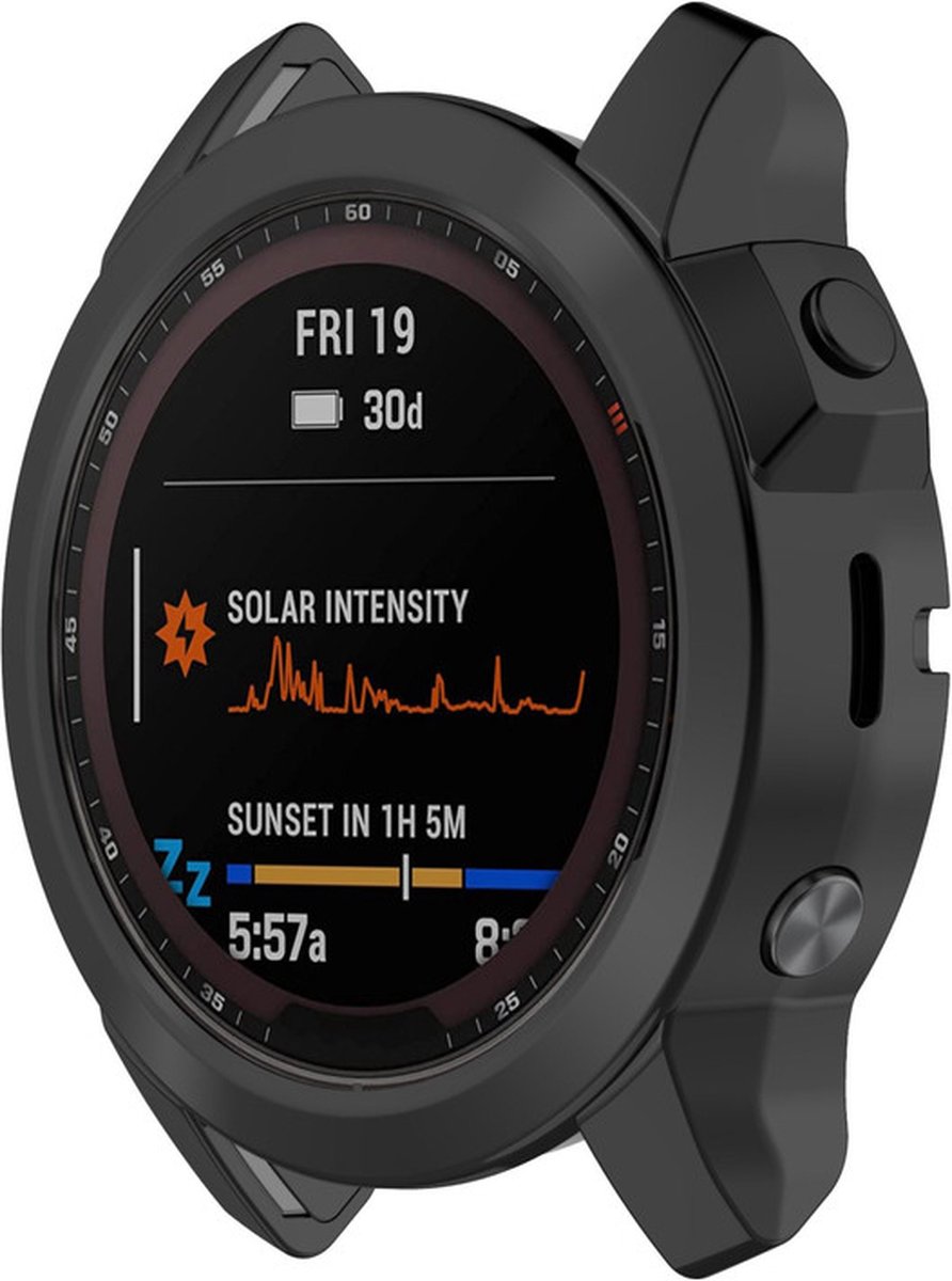 Watch case - hoesje - geschikt voor Garmin Fenix 7S - zwart