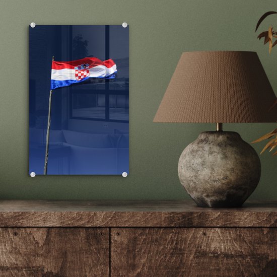 Le drapeau national croate en plexiglas 20x30 cm - petit - Tirage photo sur Glas (décoration murale en plexiglas)