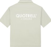 Quotrell - L'ATELIER SHIRT - DARK BEIGE/WHITE - S