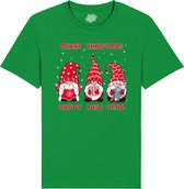 Christmas Gnomies - Foute kersttrui kerstcadeau - Dames / Heren / Unisex Kleding - Grappige Kerst Outfit - T-Shirt - Unisex - Kelly Groen - Maat XL